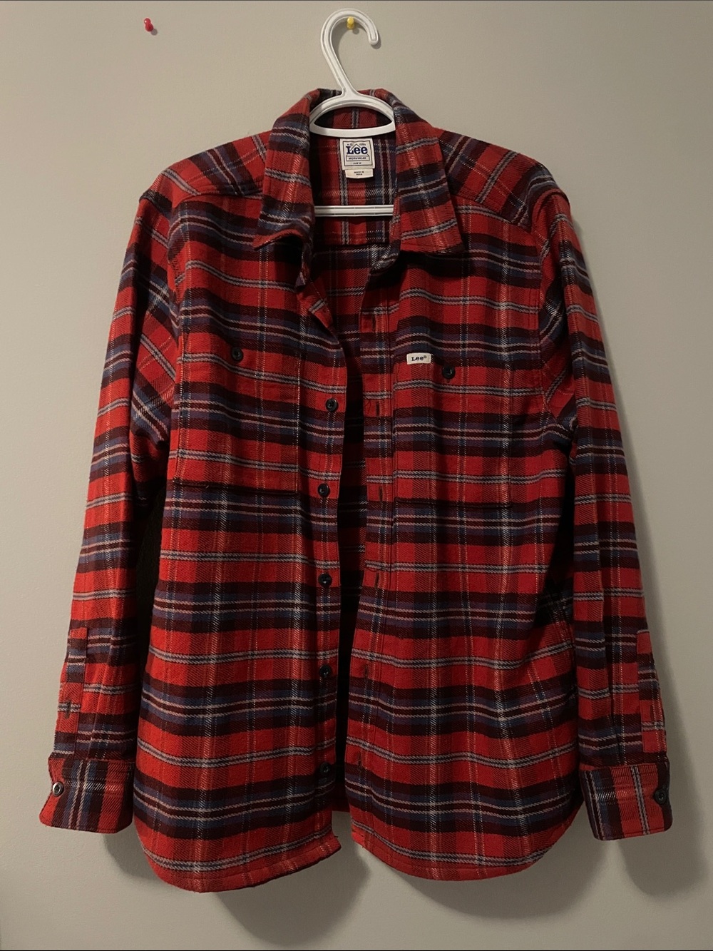 Lee Red and Black Plaid Long-Sleeve Shirt